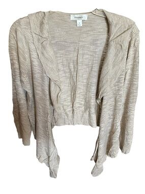 dressbarn Beige Open-Front Draped Cardigan- NWOT M